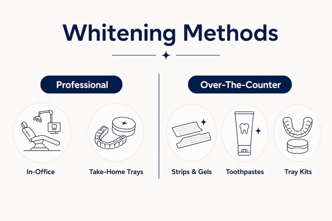 Infographic comparing teeth whitening methods
