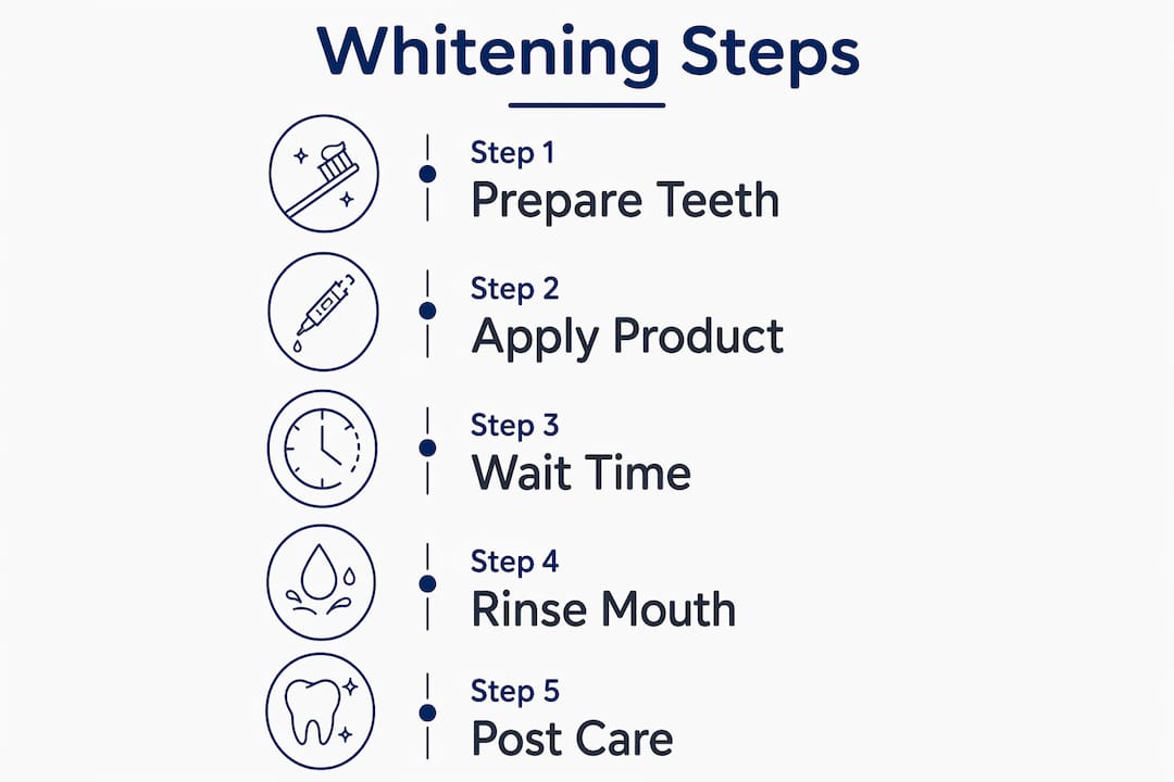 Infographic illustrating teeth whitening steps