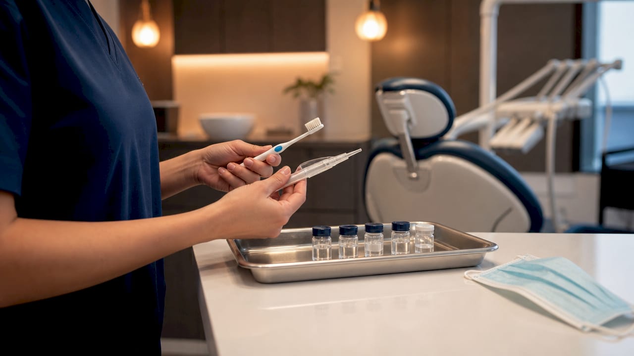 Dental hygienist tools for gentle whitening