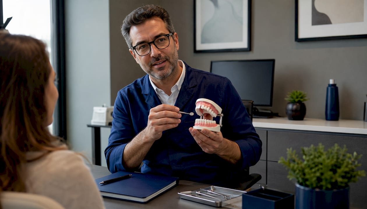 Dental expert explaining enamel safety risks