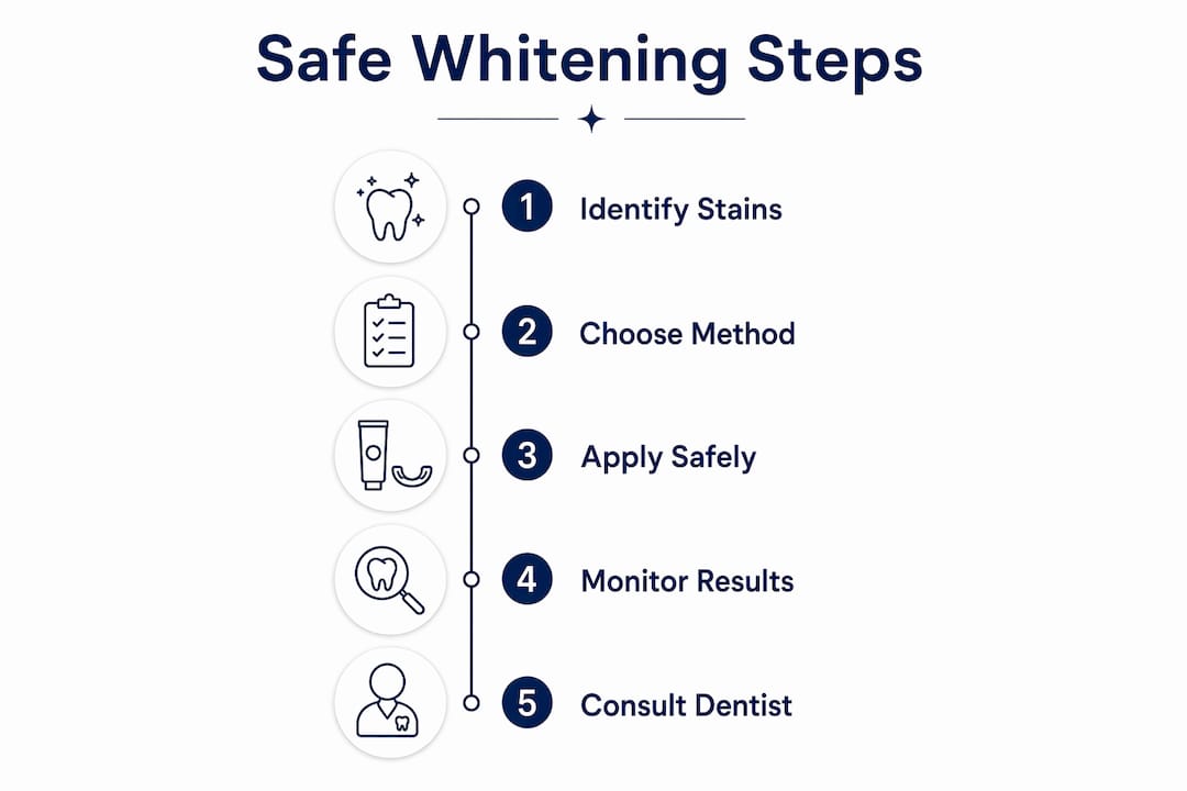 Infographic illustrating safe whitening steps