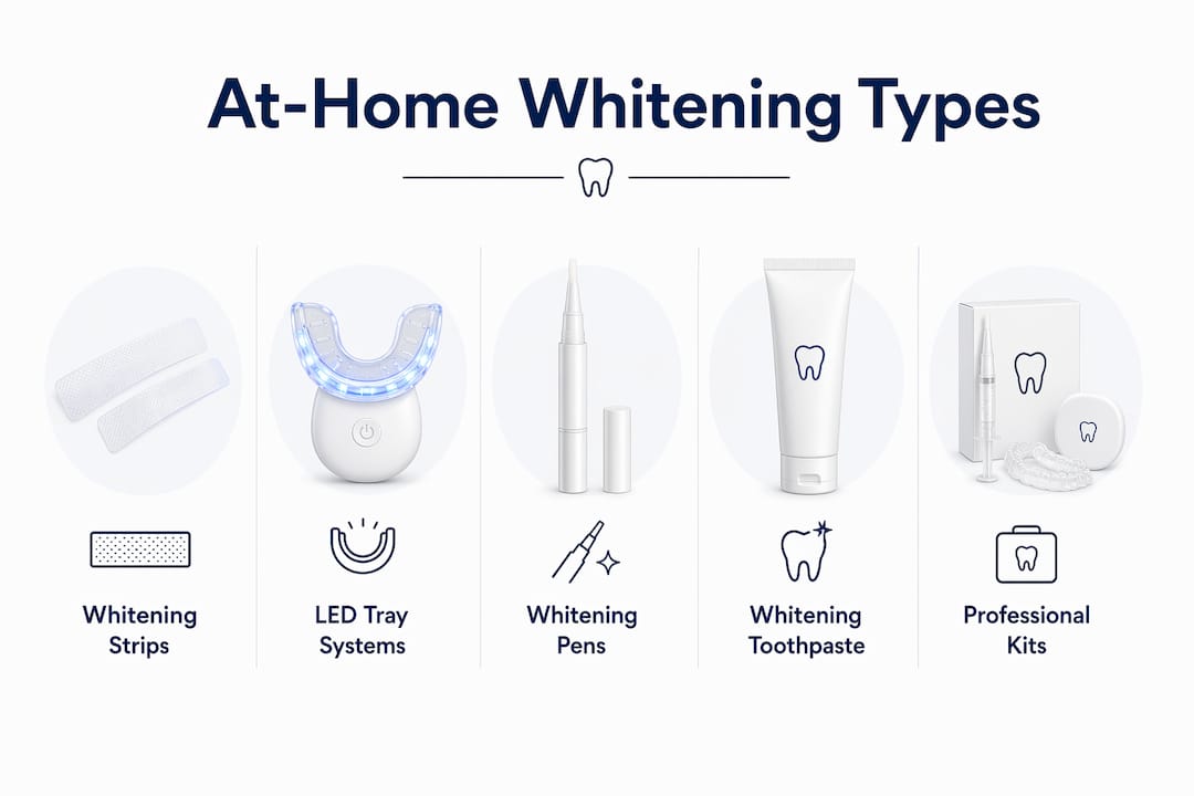 Infographic ranking types of at-home whitening products
