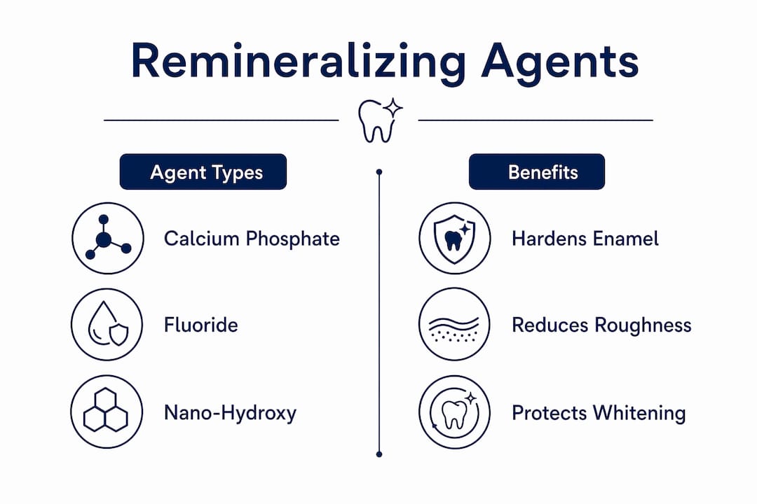 Infographic comparing remineralizing agent types and benefits