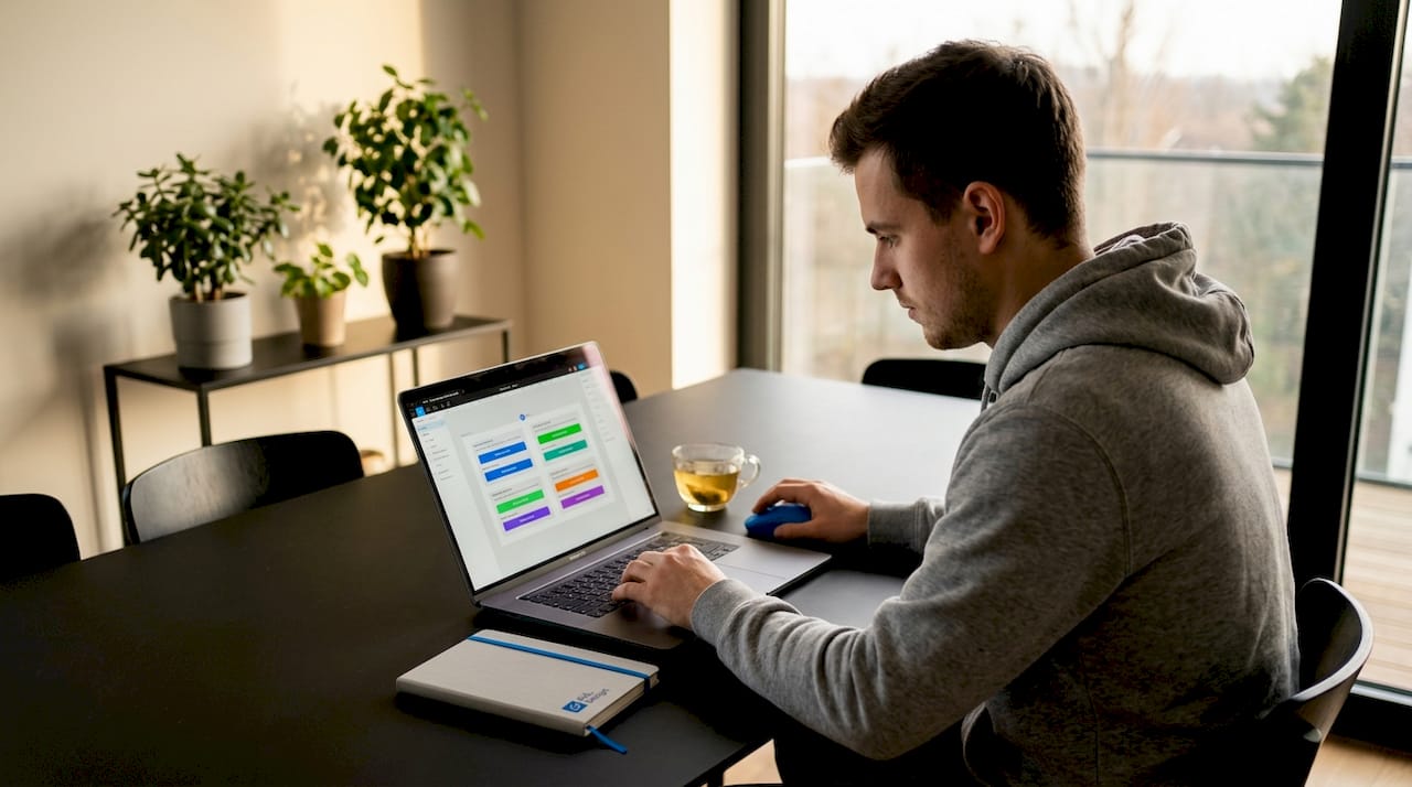 Man testing CTA button colors website