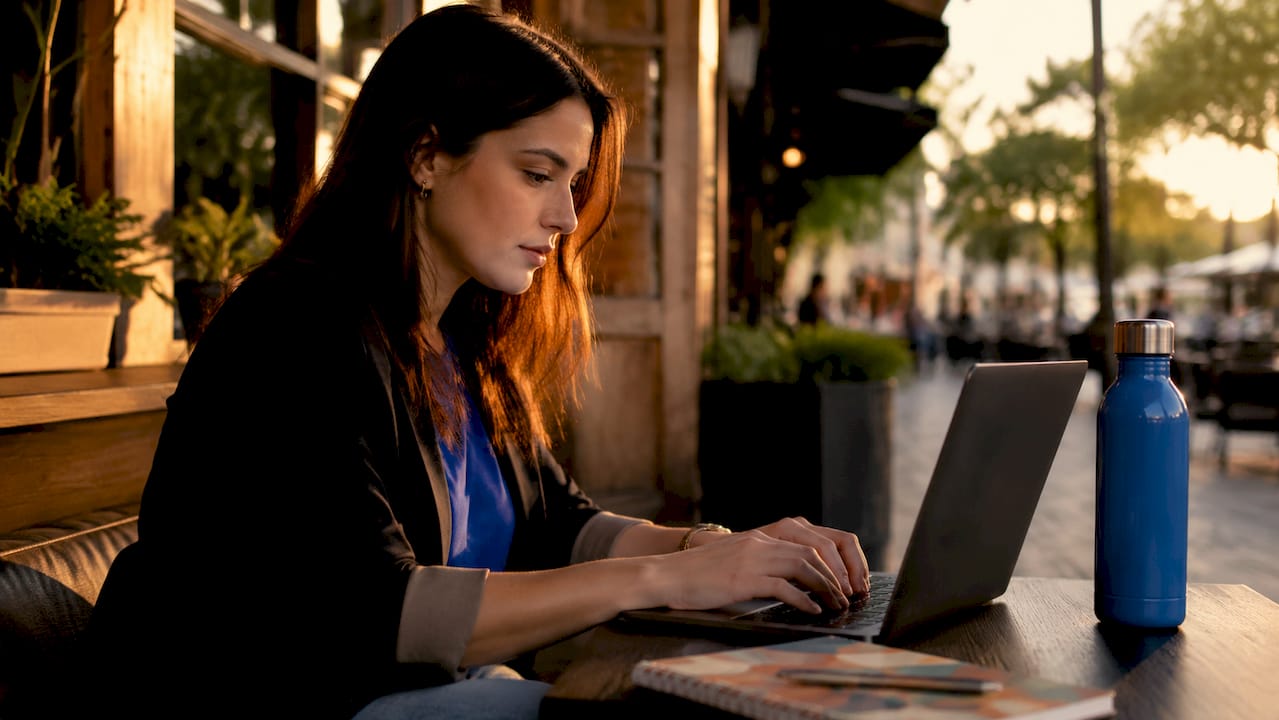 Marketer working on laptop to optimize HVAC SEO