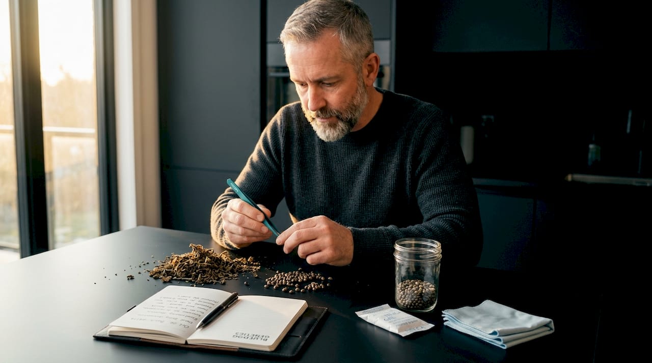 Home grower cleaning cannabis seeds