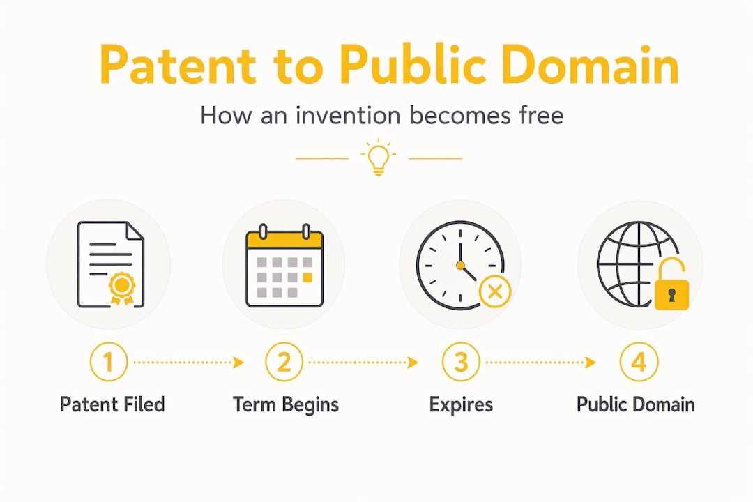Infographic showing path from patent to public domain