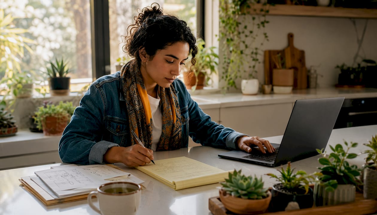 Hands drafting patent Background on laptop