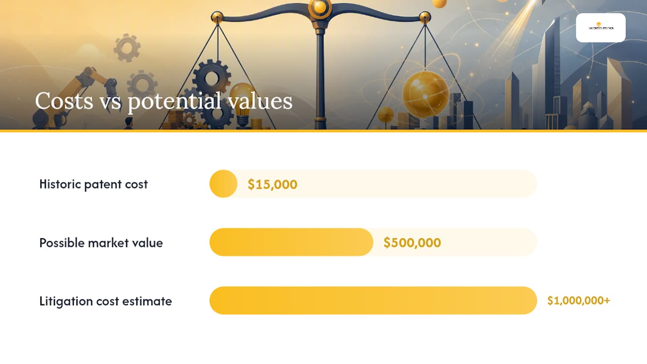 Common mistakes that distort patent cost-benefit decisions — overview diagram
