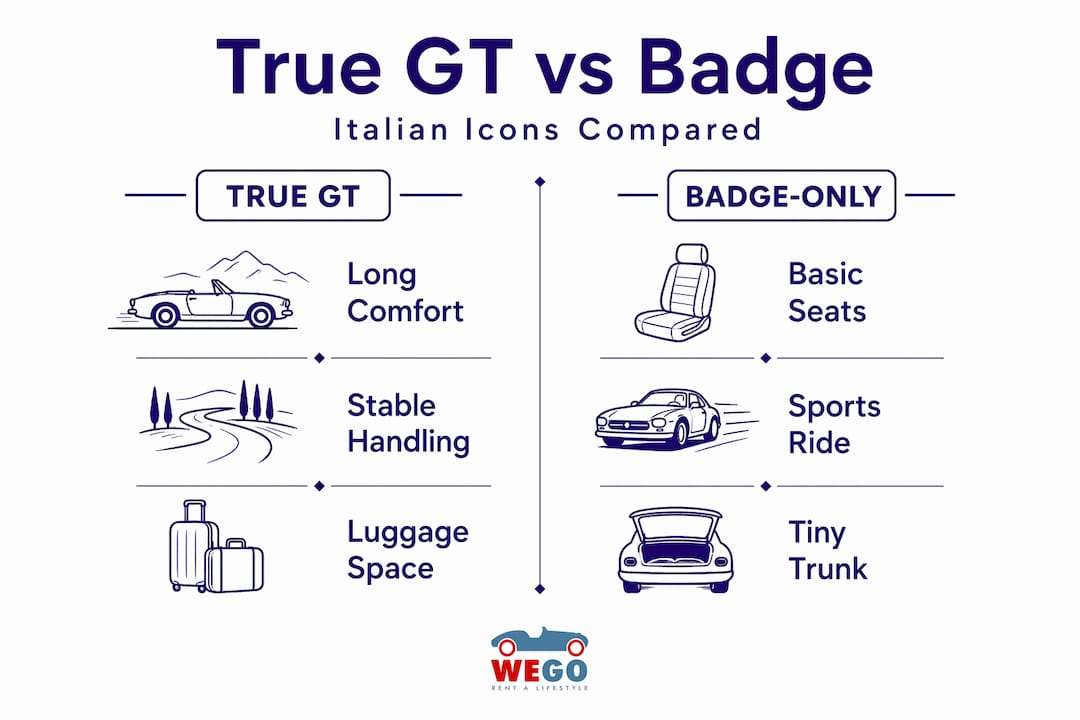Infographic compares real GT cars and badge-only models
