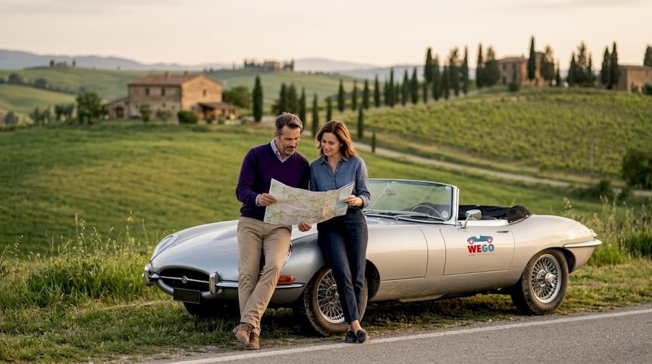 Couple planning luxury grand tour in Italy