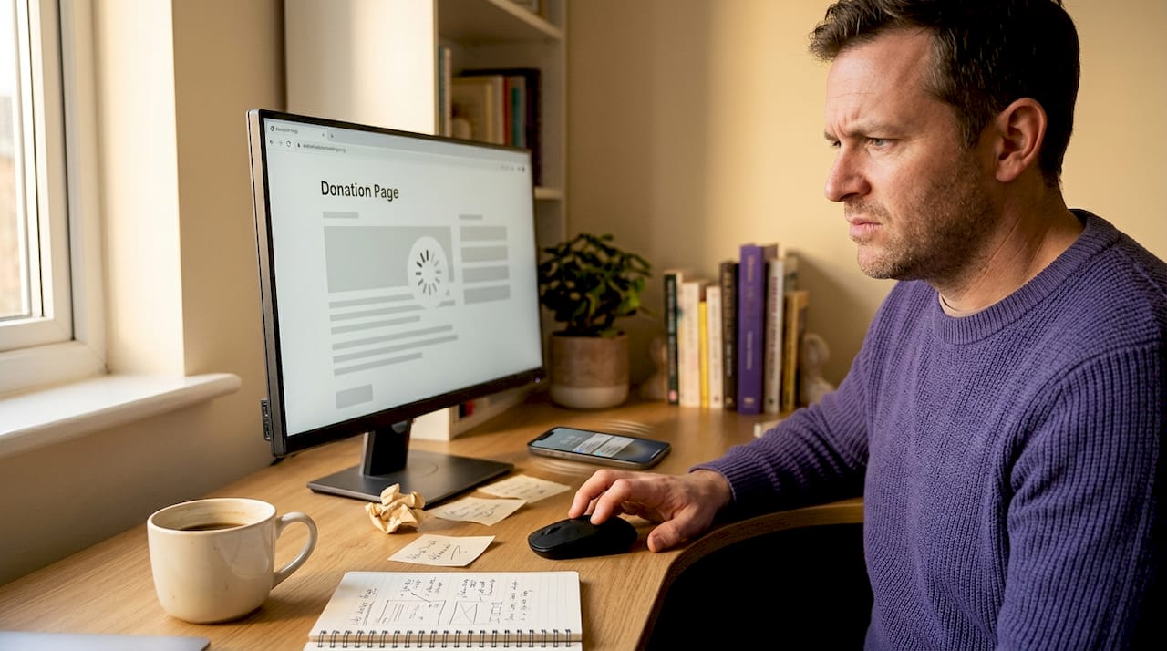 Man waits for slow online donation page