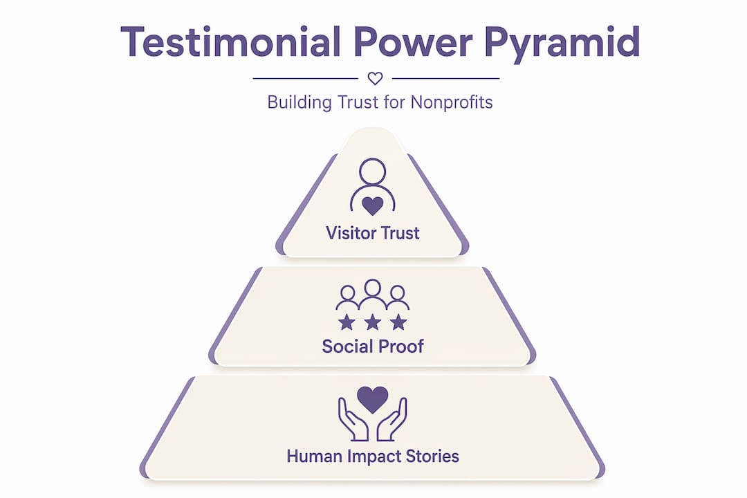 Infographic ranking testimonial impact for nonprofits