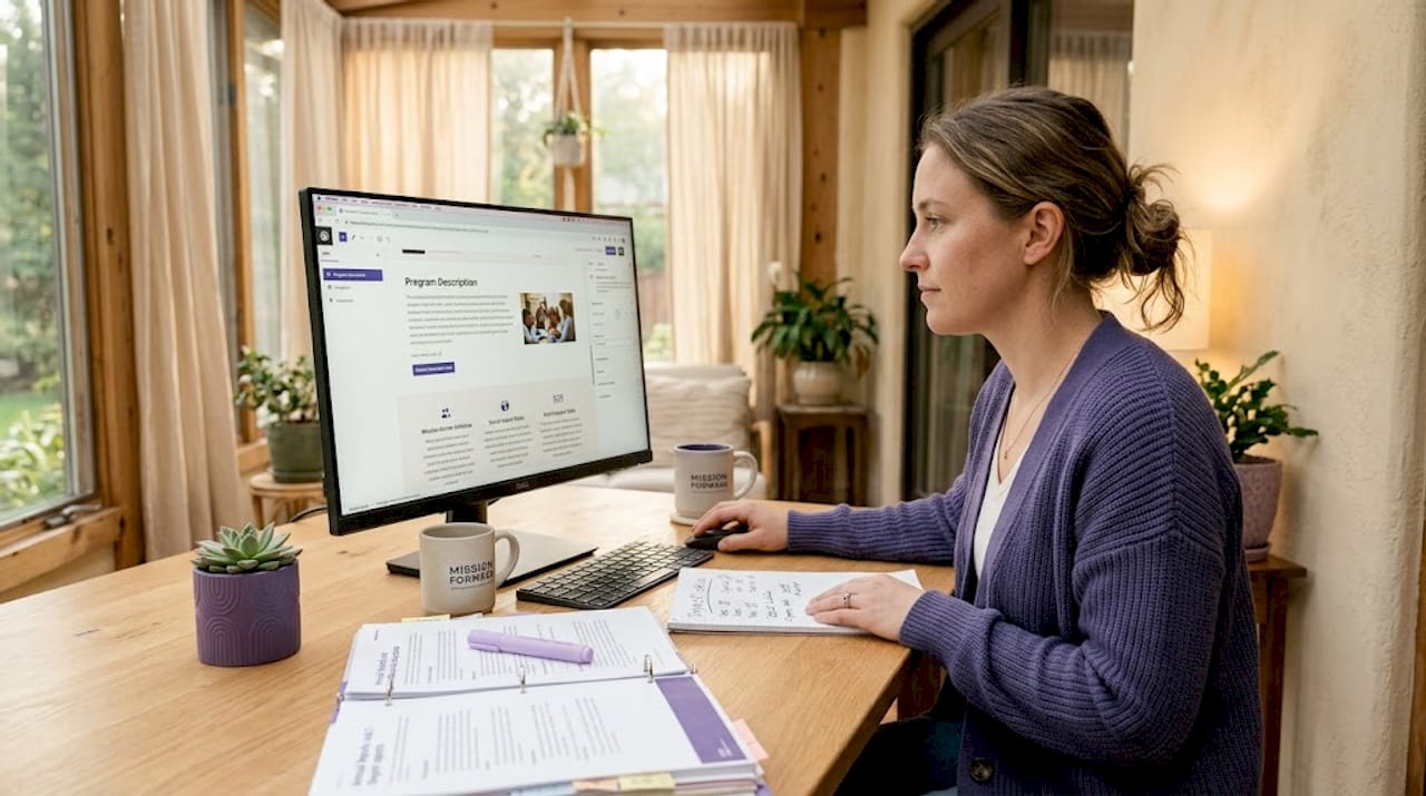 Manager editing nonprofit program web page