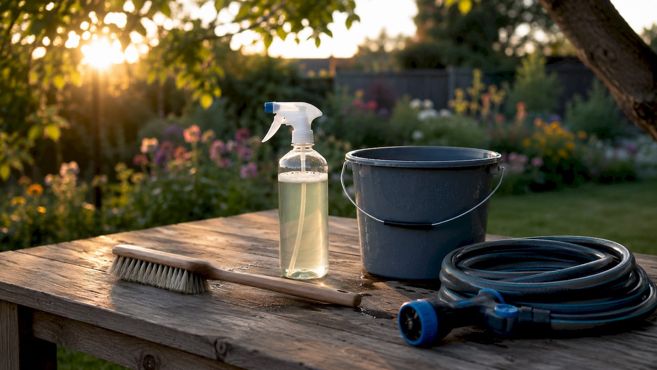 Tools used for soft washing solar panels