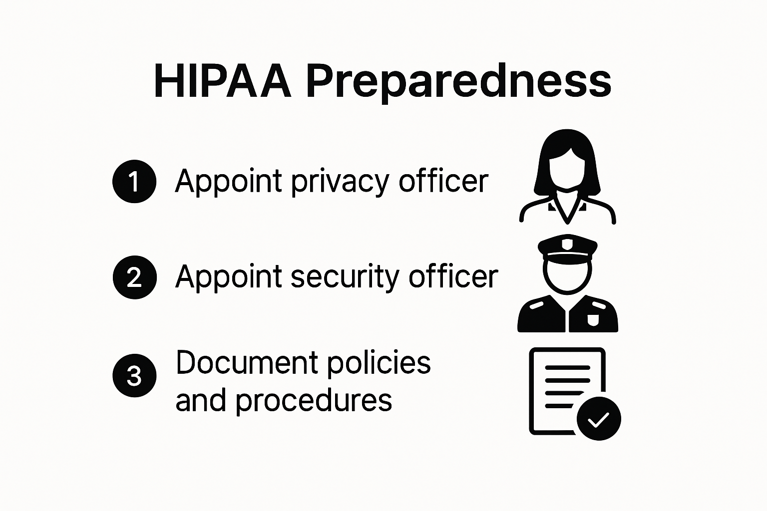 Key steps for foundational HIPAA organizational preparedness