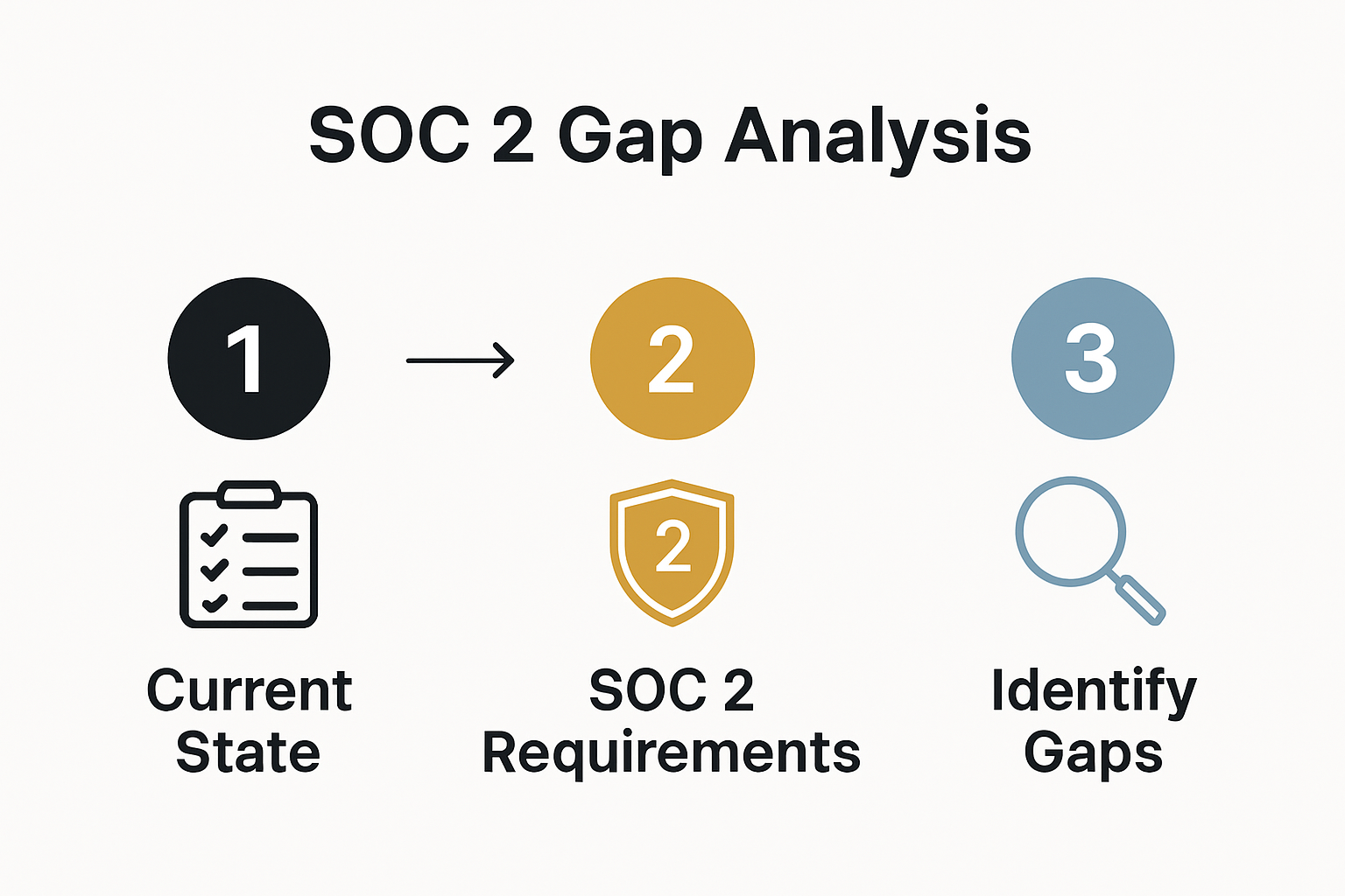 Diagram illustrating the SOC2 gap analysis process.