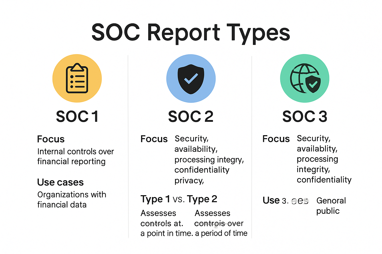 SOC report types and variations explained visually