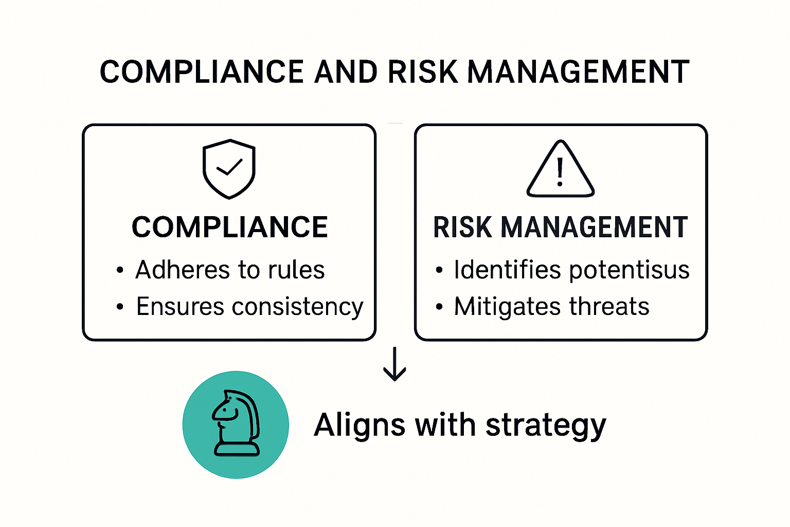 Compliance and risk management differences and integration infographic