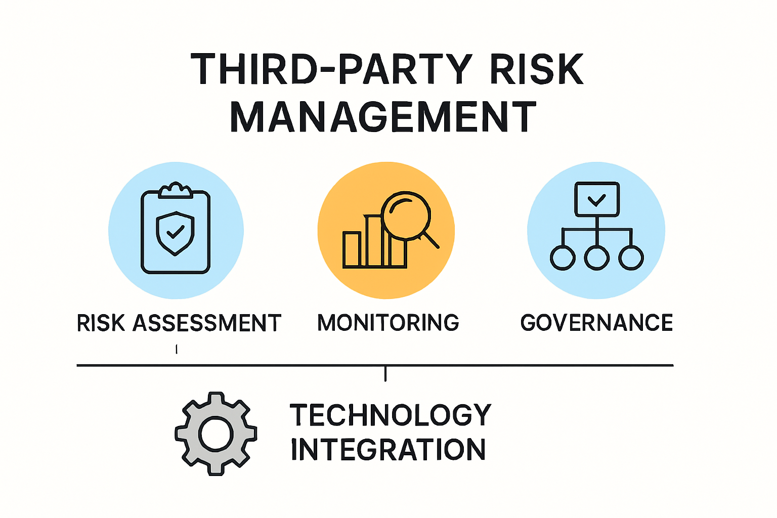 Diagram of third party risk management framework components