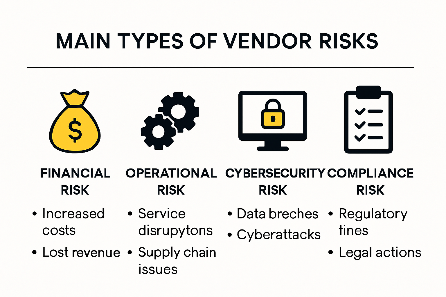 Main types of vendor risks visualized with icons