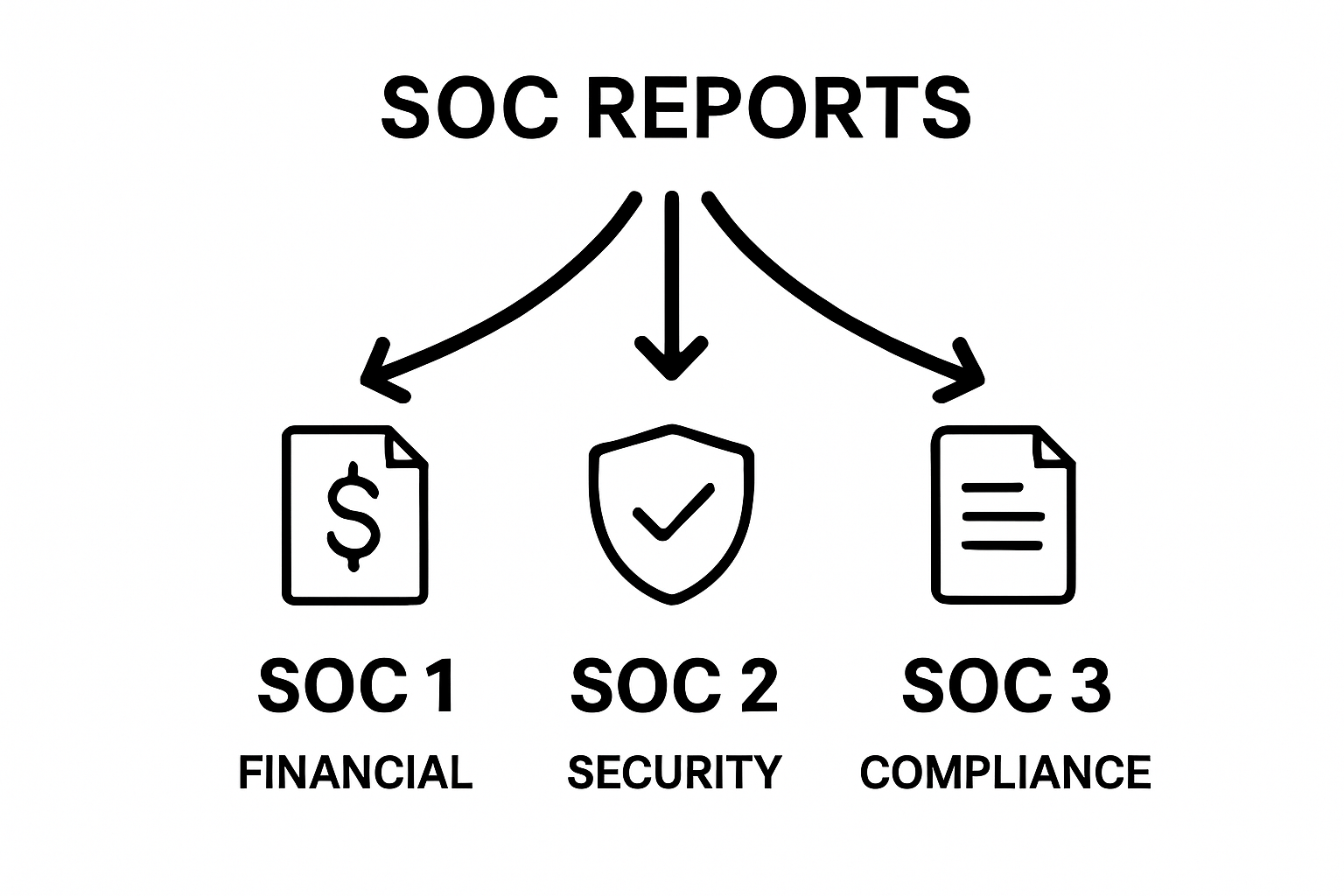 Infographic comparing main SOC report types