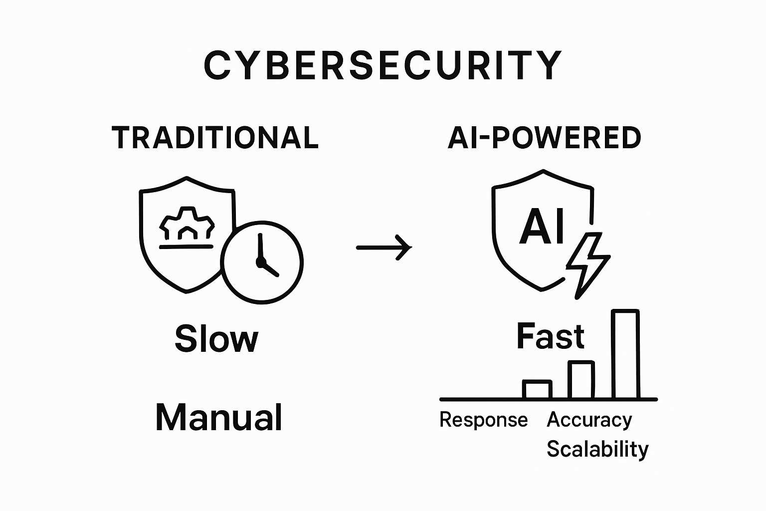 Traditional security and AI security comparison infographic