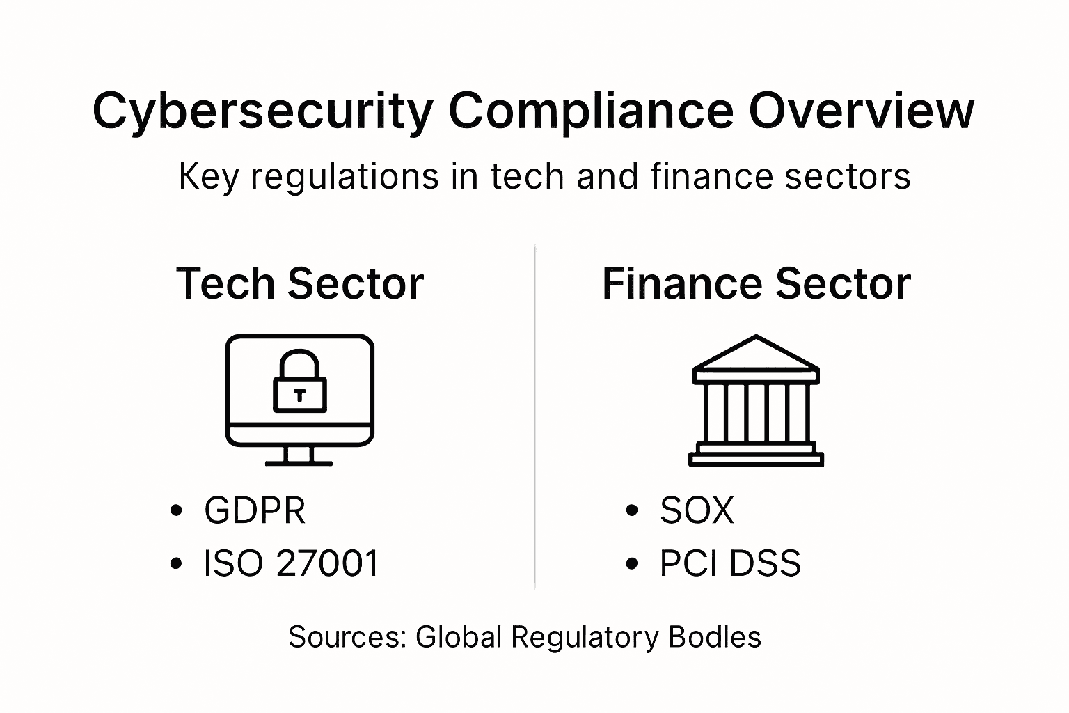 Infographic showing cybersecurity compliance comparison
