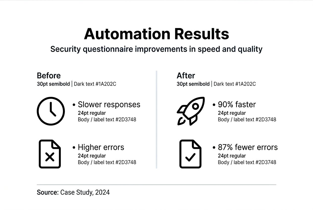 Infographic with before and after automation results