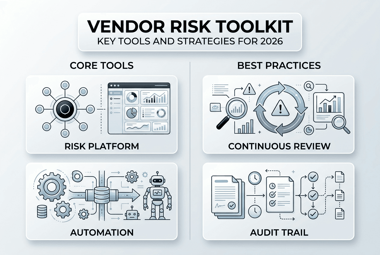 Infographic of vendor risk management tools and strategies
