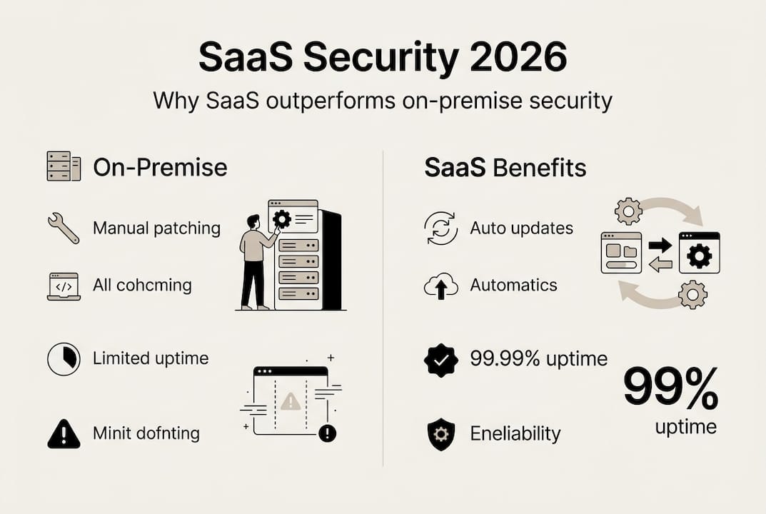 Infographic comparing SaaS and on-premise security