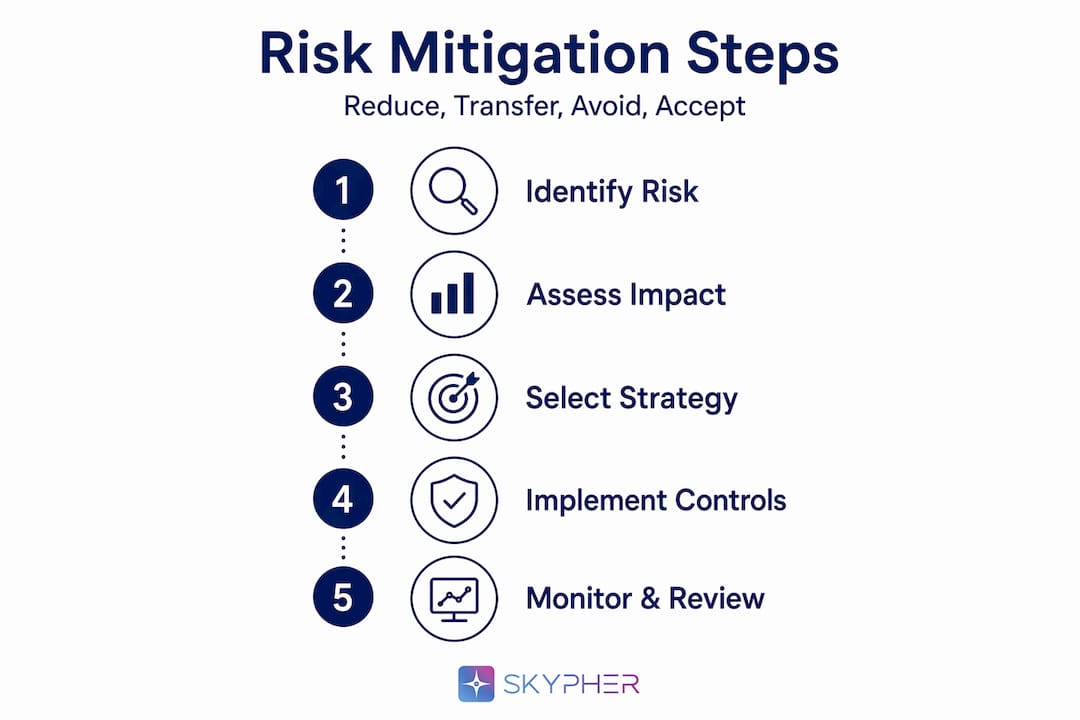 Infographic of risk mitigation process steps