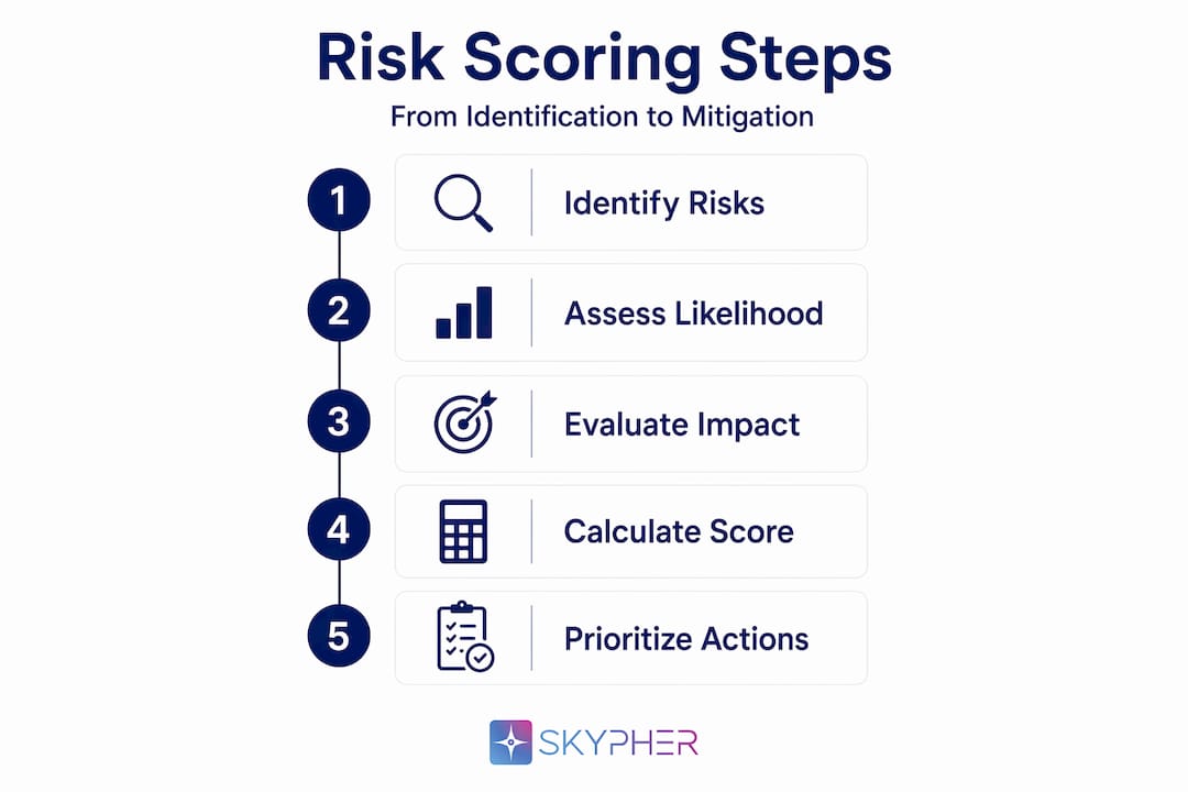 Infographic shows steps in risk scoring process