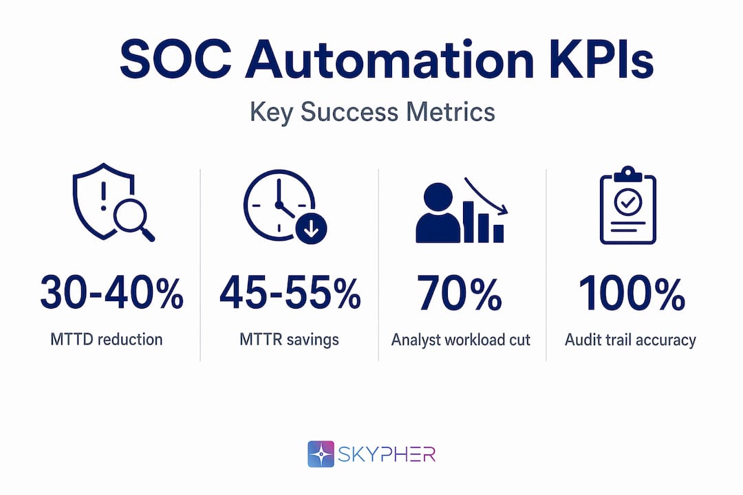 Infographic listing four SOC automation performance metrics
