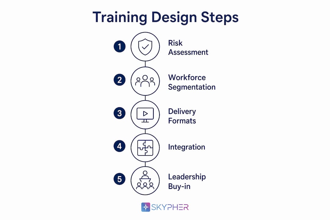 Infographic illustrating security training program steps