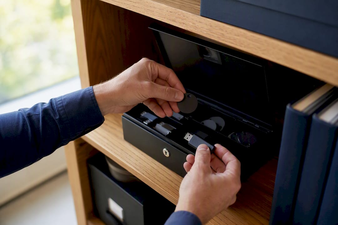 Hands securing electronic audit evidence