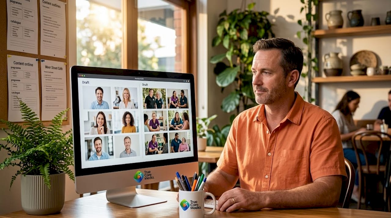 NDIS staff evaluating video thumbnail options