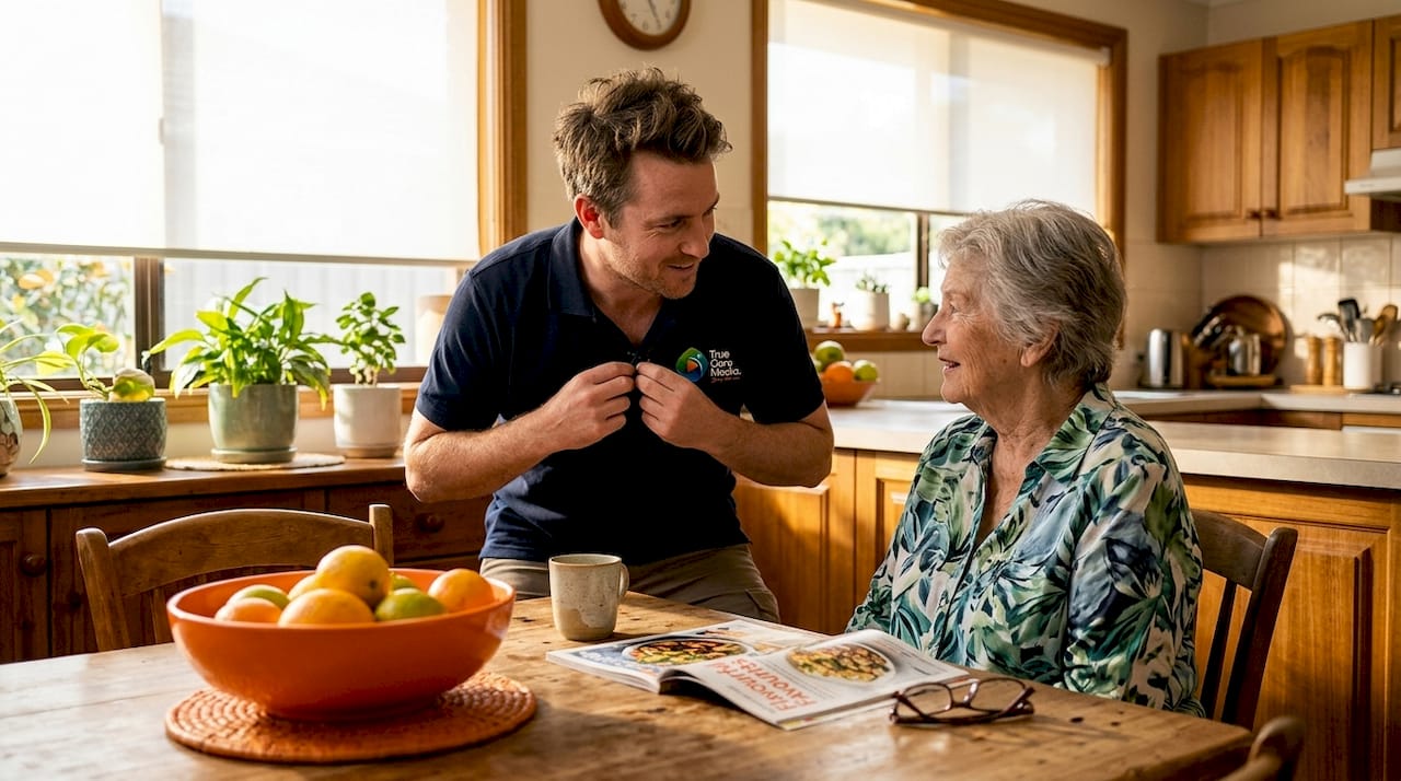 Care worker preparing for staff spotlight video