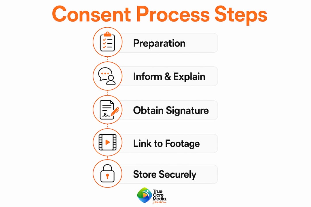 Infographic outlining the ethical consent process steps