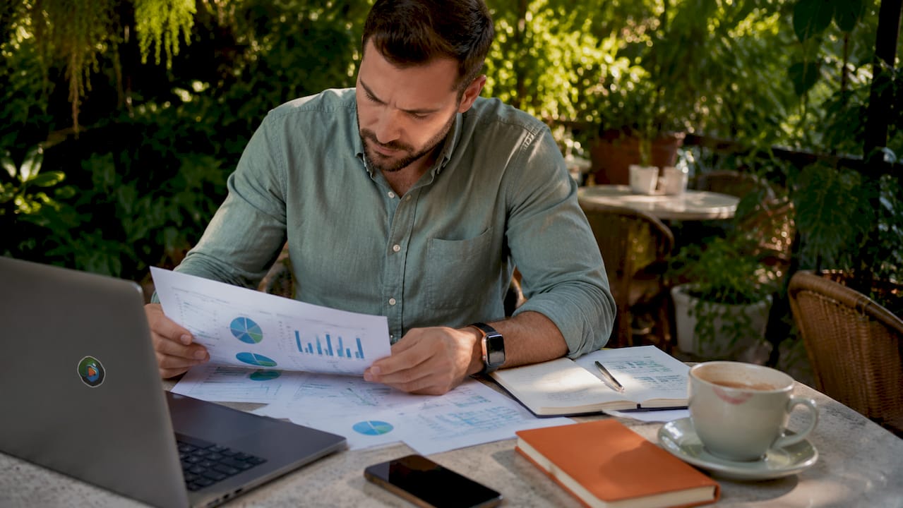 Healthcare marketer reviewing video campaign budgets