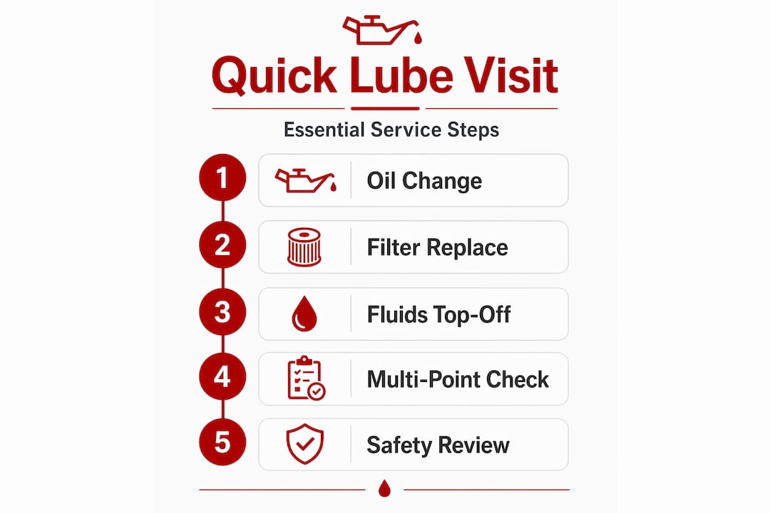 Infographic of quick lube service process steps