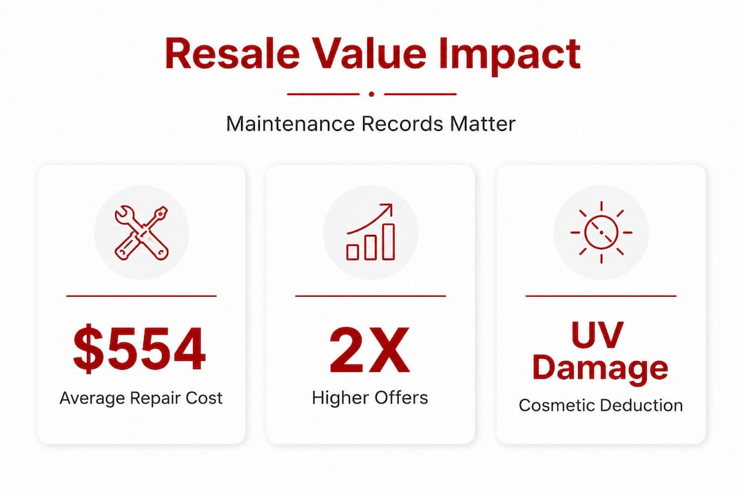 Infographic showing repair cost and value impact stats