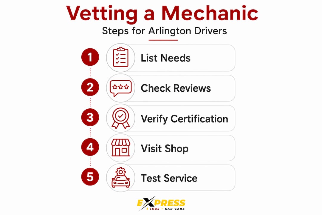 Step-by-step infographic to vet a mechanic