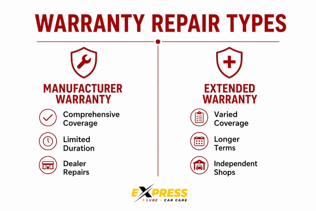 Infographic comparing manufacturer and extended auto warranties