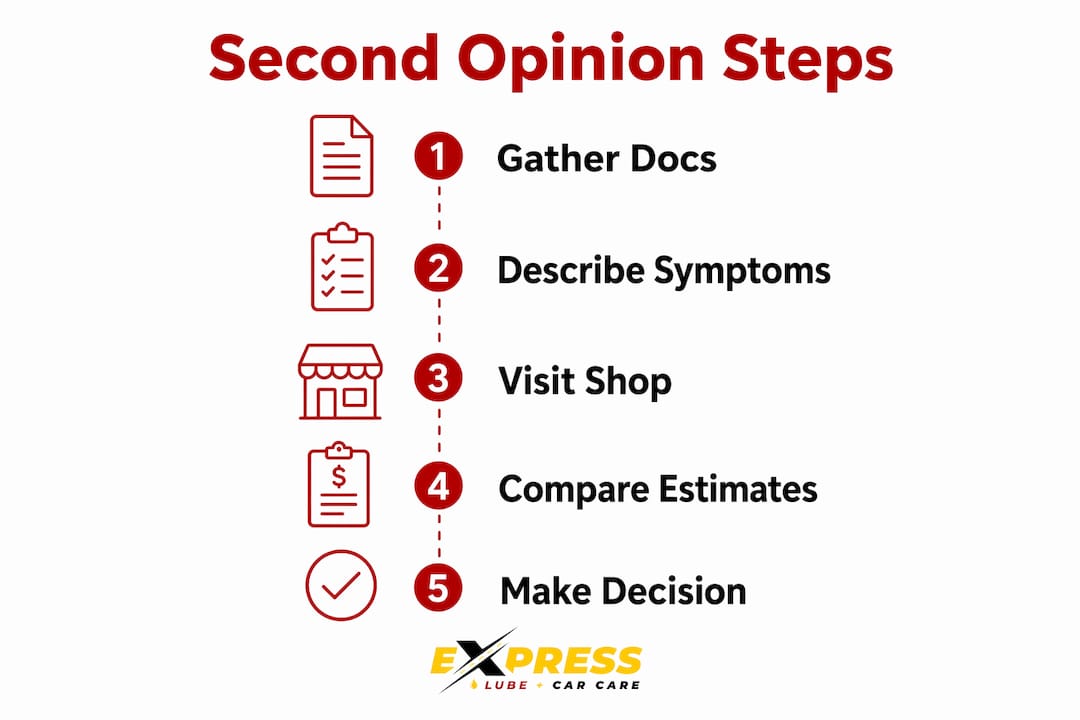 Infographic showing step-by-step process for second opinion