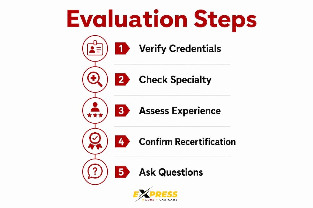 Infographic displaying key steps to evaluate ASE mechanics
