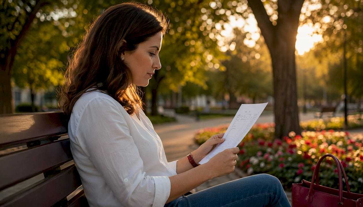 Car owner reviewing maintenance receipt