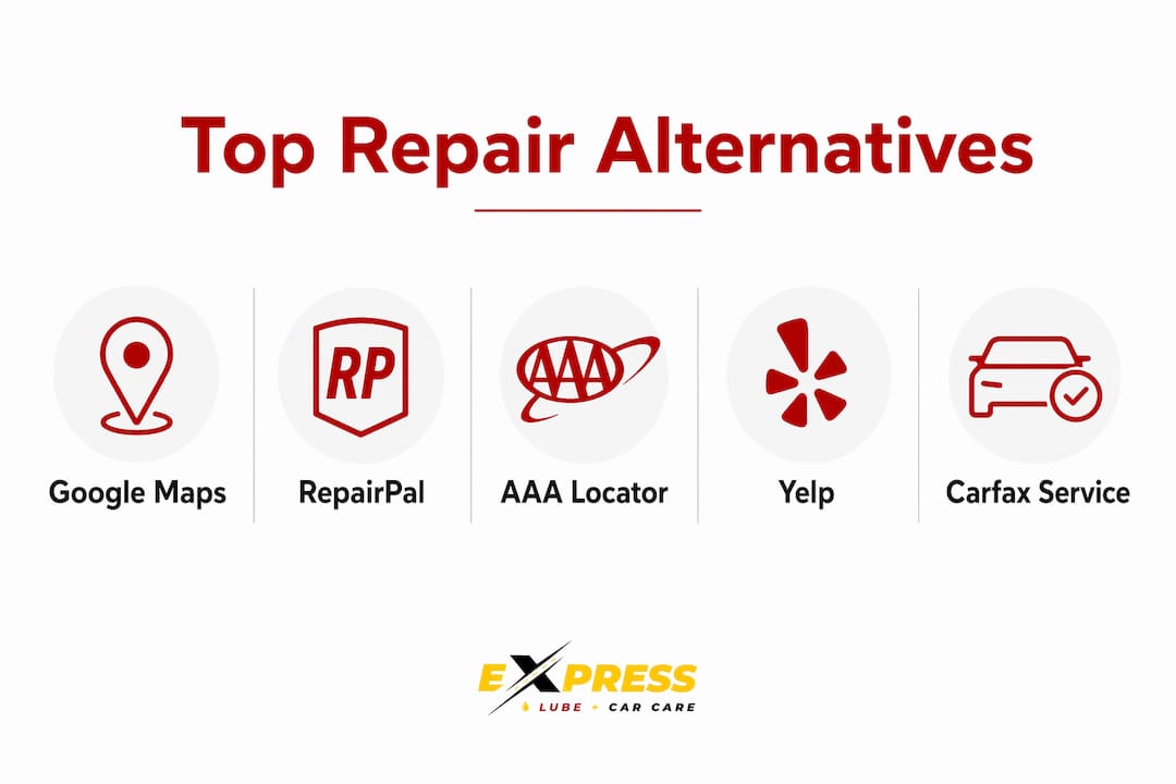 Infographic comparing top automotive repair alternatives