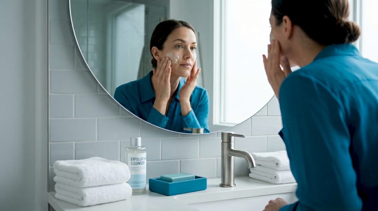 Bathroom exfoliation routine for healthy skin