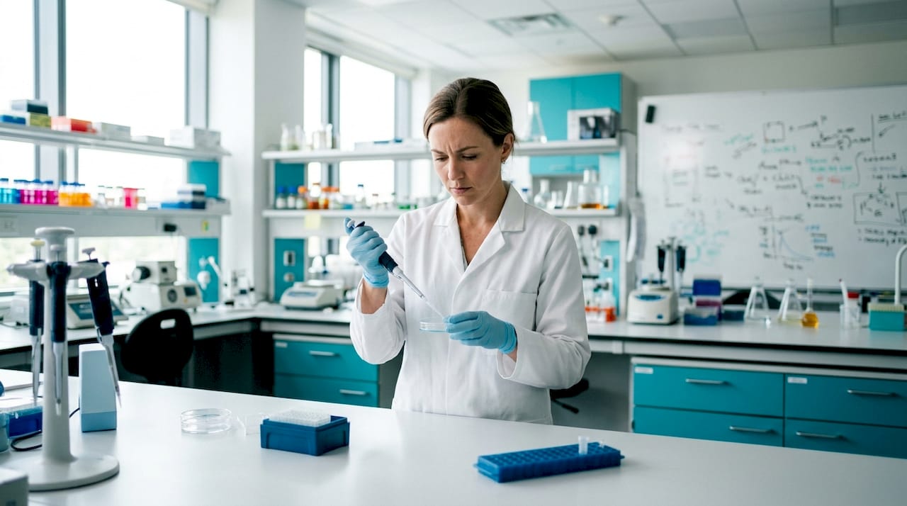 Hands handling lab equipment for plasma research